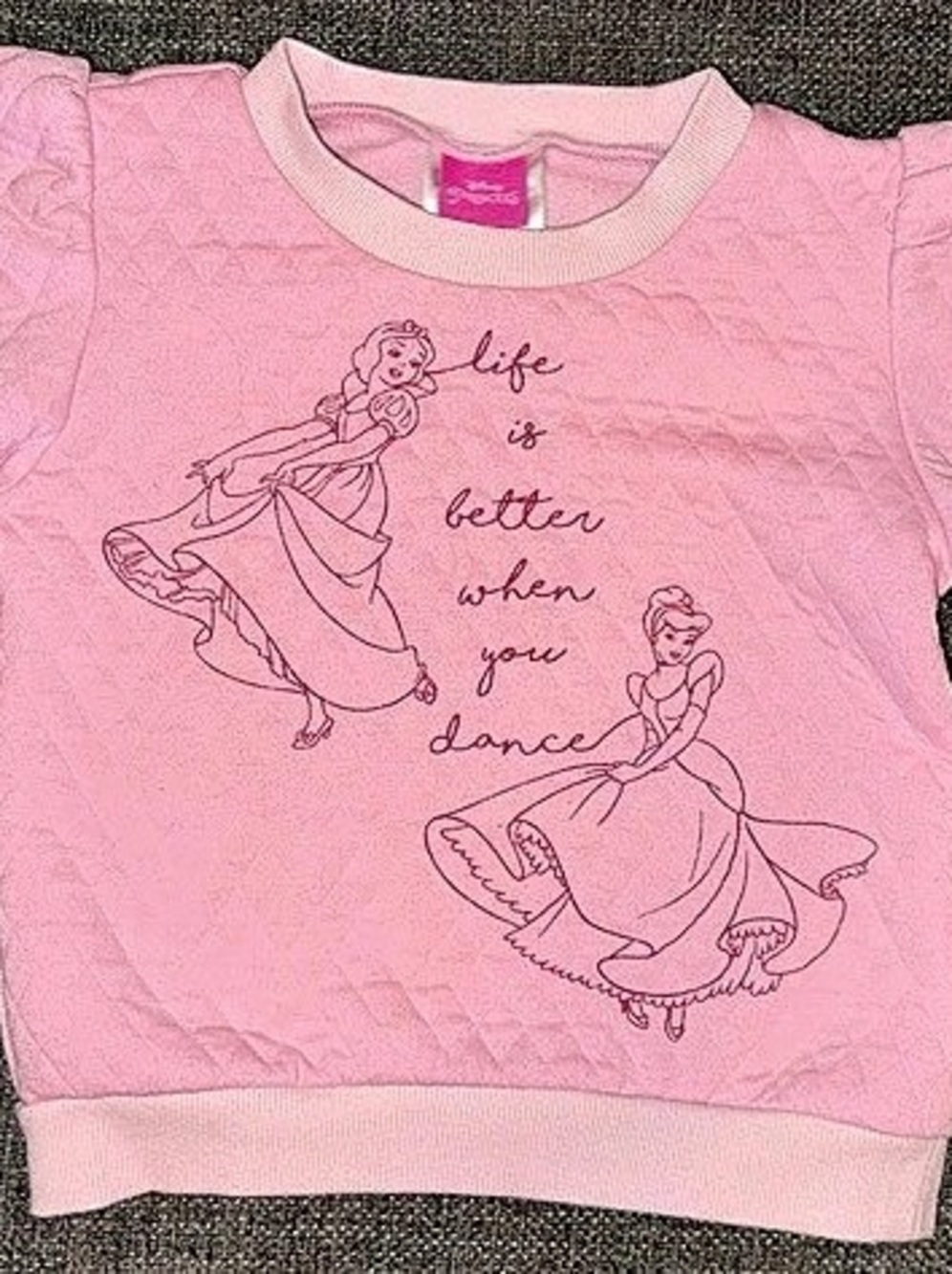 Disney Princess Pink Quilted Sweatshirt Girls 5T